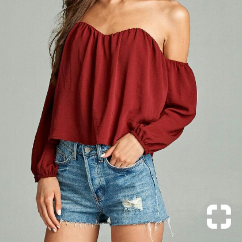 Pink Sweetheart Off Shoulder Crop Top